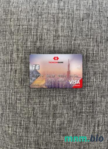 Vietnam Techcombank visa classic card wygląd fotograficzny skan PSD + zdjęcie